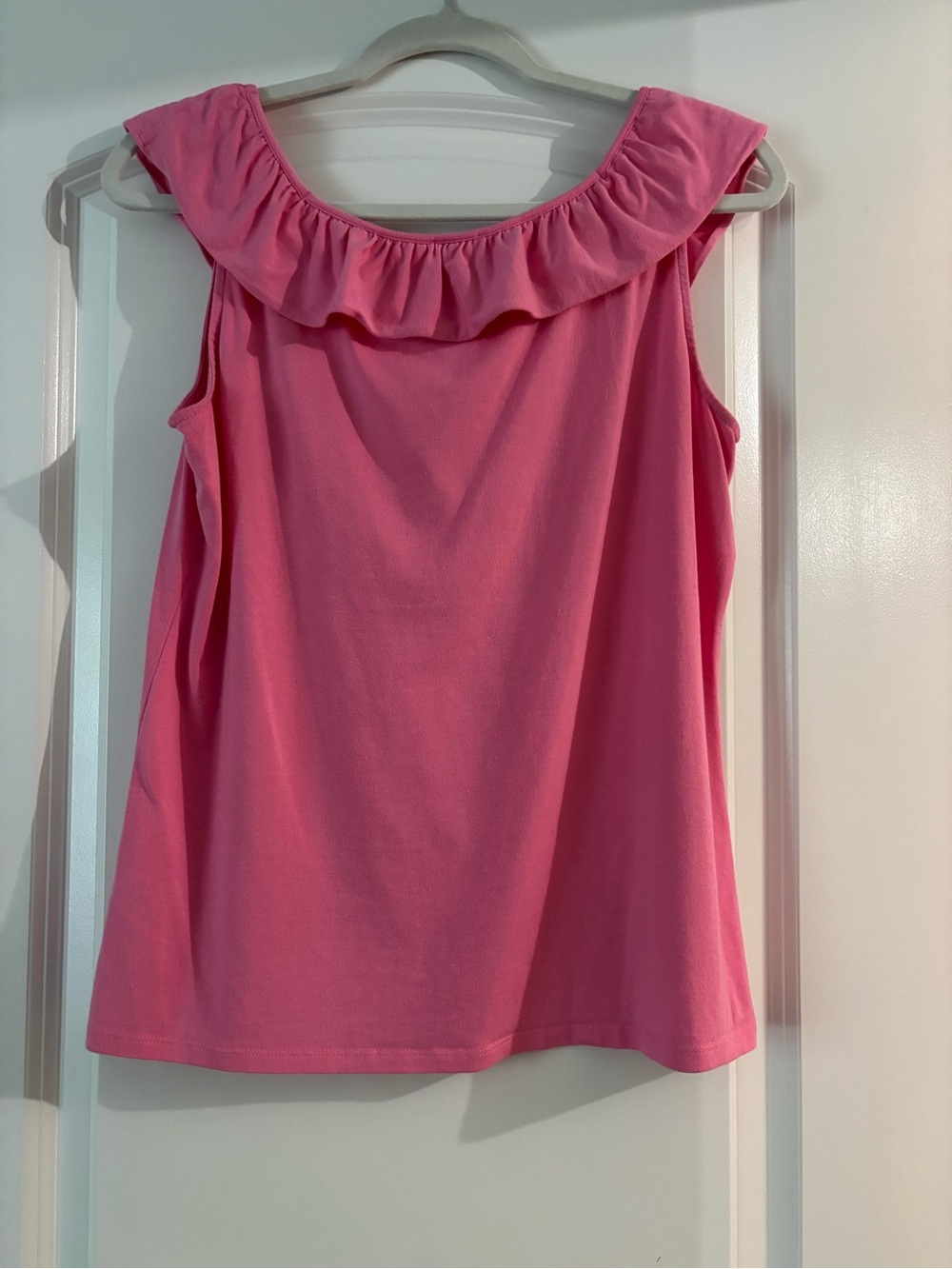 Talbots Pink Ruffle-Neck Sleeveless Tank - Picture 2 of 6